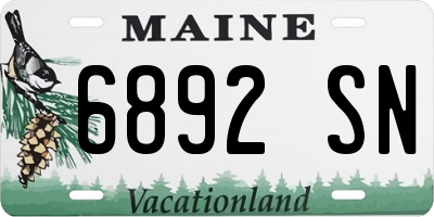ME license plate 6892SN