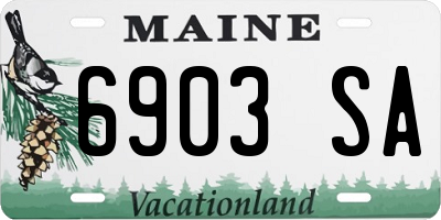 ME license plate 6903SA