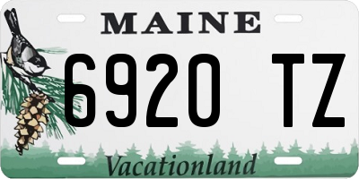 ME license plate 6920TZ