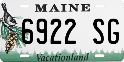 ME license plate 6922SG