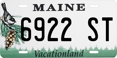 ME license plate 6922ST