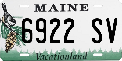 ME license plate 6922SV