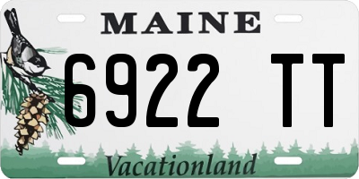 ME license plate 6922TT