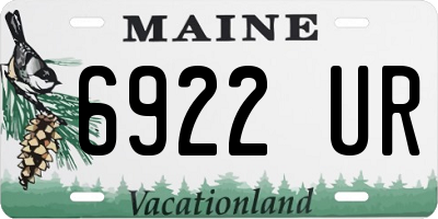 ME license plate 6922UR