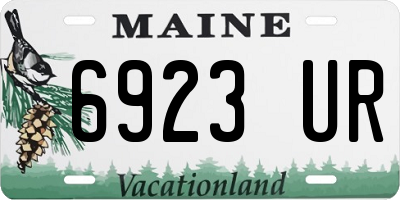 ME license plate 6923UR