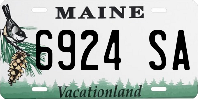 ME license plate 6924SA