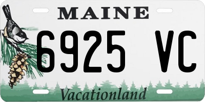 ME license plate 6925VC