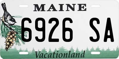 ME license plate 6926SA