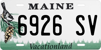 ME license plate 6926SV