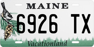 ME license plate 6926TX