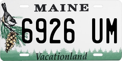 ME license plate 6926UM
