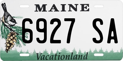 ME license plate 6927SA