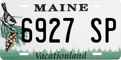 ME license plate 6927SP