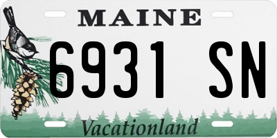 ME license plate 6931SN
