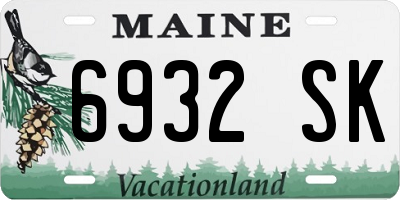 ME license plate 6932SK