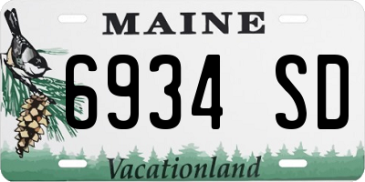 ME license plate 6934SD