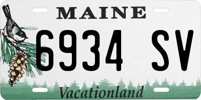 ME license plate 6934SV