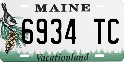 ME license plate 6934TC