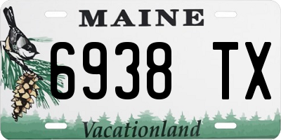 ME license plate 6938TX