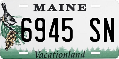 ME license plate 6945SN