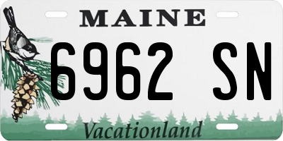 ME license plate 6962SN
