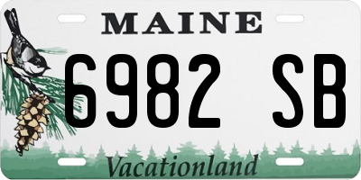 ME license plate 6982SB