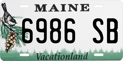 ME license plate 6986SB