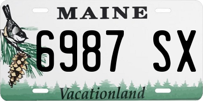 ME license plate 6987SX