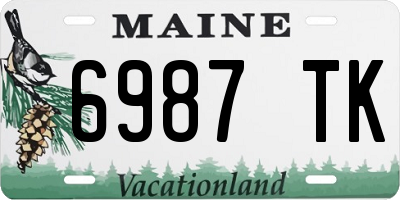 ME license plate 6987TK