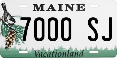 ME license plate 7000SJ