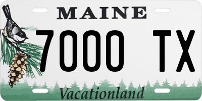 ME license plate 7000TX