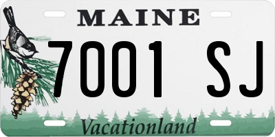 ME license plate 7001SJ
