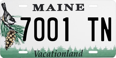 ME license plate 7001TN