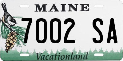 ME license plate 7002SA