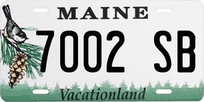 ME license plate 7002SB