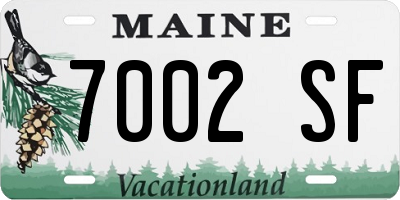 ME license plate 7002SF