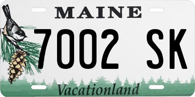 ME license plate 7002SK