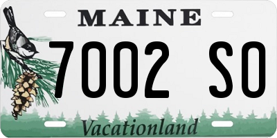 ME license plate 7002SO