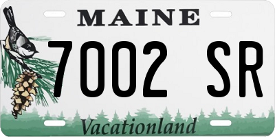 ME license plate 7002SR
