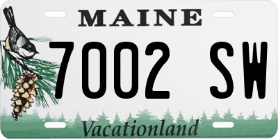 ME license plate 7002SW