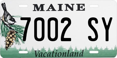 ME license plate 7002SY