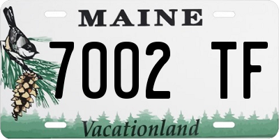 ME license plate 7002TF