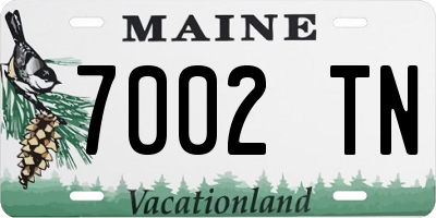 ME license plate 7002TN