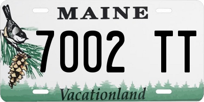 ME license plate 7002TT