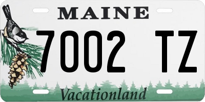 ME license plate 7002TZ