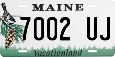 ME license plate 7002UJ