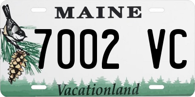ME license plate 7002VC