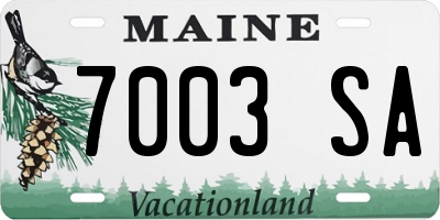 ME license plate 7003SA