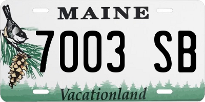 ME license plate 7003SB