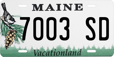 ME license plate 7003SD